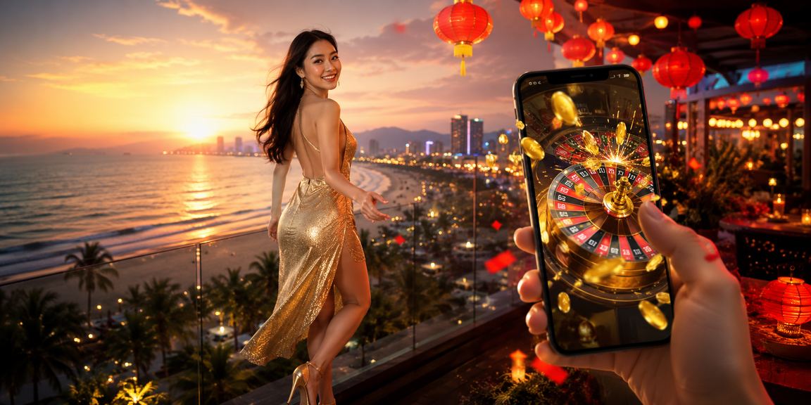 Người dùng trải nghiệm di động casino tại bãi biển Đà Nẵng