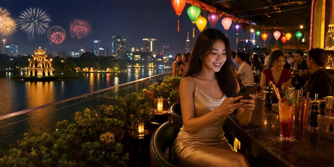 Người dùng thanh toán và rút thưởng qua ứng dụng tại Sài Gòn trong không khí lễ hội